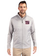 New York Giants Cutter & Buck Stealth Hybrid Quilted Mens Big and Tall Full Zip Windbreaker Jacket Polished Medium Gray Front
