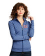 New York Giants Cutter & Buck Shoreline Heathered Womens Full Zip Jacket Tour Blue Heather Front