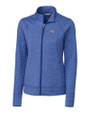 New York Giants Cutter & Buck Shoreline Heathered Womens Full Zip Jacket Tour Blue Heather Mannequin