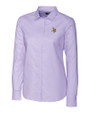 Minnesota Vikings Cutter & Buck Stretch Oxford Stripe Womens Long Sleeve Dress Shirt Opal Mannequin