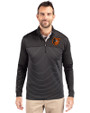 Baltimore Orioles Cutter & Buck Traverse Stretch Eco Stripe Quarter Zip Mens Pullover Black Front