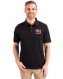 New York Giants Cutter & Buck Advantage Eco Tri-Blend Pique Mens Polo Black Front