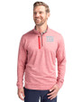 New York Giants Cutter & Buck Stealth Heathered Quarter Zip Mens Pullover Cardinal Red Front