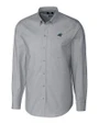 Carolina Panthers Cutter & Buck Easy Care Stretch Oxford Mens Long Sleeve Button Down Shirt Charcoal Mannequin