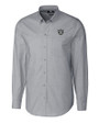 Las Vegas Raiders Cutter & Buck Stretch Oxford Mens Long Sleeve Dress Shirt Charcoal Mannequin