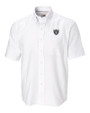 Las Vegas Raiders Cutter & Buck Epic Easy Care Nailshead Mens Short Sleeve Dress Shirt White Mannequin