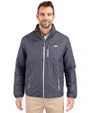 Denver Broncos Cutter & Buck Rainier Recycled Insulated Puffer Mens Big & Tall Full Zip Jacket Anthracite Melange Front