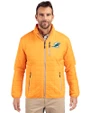 Miami Dolphins Cutter & Buck Rainier Recycled Insulated Puffer Mens Big & Tall Full Zip Jacket Satsuma Front