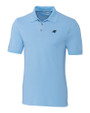Carolina Panthers Cutter & Buck Advantage Eco Tri-Blend Pique Mens Big and Tall Polo Atlas Light Blue Mannequin