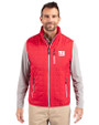 New York Giants Cutter & Buck Rainier Recycled Insulated Puffer Mens Big & Tall Full Zip Vest Red Front