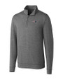 New England Patriots Cutter & Buck Shoreline Heathered Quarter Zip Mens Big and Tall Pullover Charcoal Heather Mannequin
