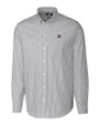 New York Giants Cutter & Buck Stretch Oxford Stripe Mens Long Sleeve Dress Shirt Charcoal Mannequin