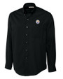 Pittsburgh Steelers Cutter & Buck Epic Easy Care Fine Twill Mens Big and Tall Dress Shirt Black Mannequin