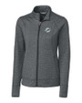 Miami Dolphins Cutter & Buck Shoreline Heathered Womens Full Zip Jacket Charcoal Heather Mannequin