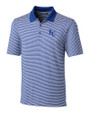 Kansas City Royals Cutter & Buck Forge Tonal Stripe Stretch Mens Big and Tall Polo Tour Blue Mannequin