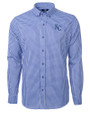 Kansas City Royals Cutter & Buck Versatech Multi Check Stretch Mens Big and Tall Long Sleeve Dress Shirt Tour Blue Mannequin