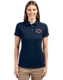 Chicago Bears Cutter & Buck Advantage Eco Tri-Blend Pique Womens Polo Liberty Navy Front