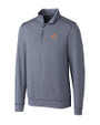 Chicago Bears Cutter & Buck Shoreline Heathered Quarter Zip Mens Big and Tall Pullover Liberty Navy Heather Mannequin