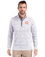 Chicago Bears Cutter & Buck Traverse Recycled Smooth Stretch Mens Camo Quarter Zip Pullover Charcoal Front
