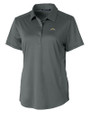 Los Angeles Chargers Cutter & Buck Prospect Eco Textured Stretch Recycled Womens Short Sleeve Polo Elemental Grey Mannequin