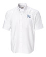 Kansas City Royals Cutter & Buck Epic Easy Care Nailshead Mens Big and Tall Short Sleeve Dress Shirt White Mannequin