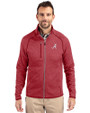 Alabama Crimson Tide Cutter & Buck Mainsail Sweater-Knit Mens Full Zip Jacket Cardinal Red Heather Front
