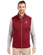 Alabama Crimson Tide Cutter & Buck Mainsail Sweater-Knit Mens Full Zip Vest Cardinal Red Heather Front