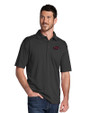 Arkansas Razorbacks Cutter & Buck CB Drytec Genre Textured Solid Mens Big and Tall Polo Black Front