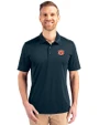Auburn Tigers Cutter & Buck Prospect Eco Textured Stretch Recycled Mens Big & Tall Polo Navy Blue Front