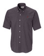 Alabama Crimson Tide Cutter & Buck Epic Easy Care Nailshead Mens Short Sleeve Dress Shirt Black Mannequin