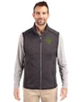 Baylor Bears Cutter & Buck Mainsail Sweater-Knit Mens Big and Tall Full Zip Vest Charcoal Heather Front