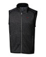 Arkansas Razorbacks Cutter & Buck Mainsail Sweater-Knit Mens Big and Tall Full Zip Vest CCH_MANN_HG 