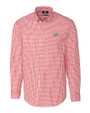Arkansas Razorbacks Cutter & Buck Easy Care Stretch Gingham Mens Big and Tall Long Sleeve Dress Shirt Cardinal Red Mannequin