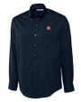 Auburn Tigers Cutter & Buck Epic Easy Care Fine Twill Mens Big and Tall Dress Shirt Navy Blue Mannequin