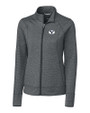 Brigham Young Cougars Cutter & Buck Shoreline Heathered Womens Full Zip Jacket Charcoal Heather Mannequin