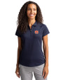 Auburn Tigers Cutter & Buck Forge Stretch Womens Short Sleeve Polo Liberty Navy Front