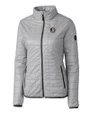 Florida State Seminoles Cutter & Buck Rainier PrimaLoft®  Womens Eco Insulated Full Zip Puffer Jacket Polished Medium Gray Mannequin