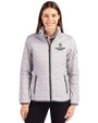 Colorado State Rams Cutter & Buck Rainier PrimaLoft®  Womens Eco Insulated Full Zip Puffer Jacket Polished Medium Gray Front