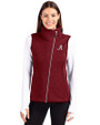 Alabama Crimson Tide Cutter & Buck Mainsail Sweater Knit Womens Asymmetrical Vest Cardinal Red Heather Front