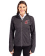 Washington State Cougars Cutter & Buck Mainsail Full Zip Hooded Womens Jacket Charcoal Heather Front