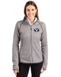 Brigham Young Cougars Cutter & Buck Mainsail Full Zip Hooded Womens Jacket Polished Heather Front