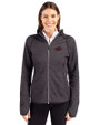 Arkansas Razorbacks Cutter & Buck Mainsail Full Zip Hooded Womens Jacket Charcoal Heather Front