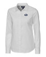 Brigham Young Cougars Cutter & Buck Stretch Oxford Womens Long Sleeve Dress Shirt White Mannequin