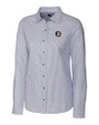 Florida State Seminoles Cutter & Buck Easy Care Stretch Oxford Stripe Womens Long Sleeve Button Down Shirt Charcoal Mannequin