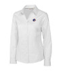 Boise State Broncos Cutter & Buck Epic Easy Care Fine Twill Womens Long Sleeve Dress Shirt White Mannequin