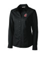 Washington State Cougars Cutter & Buck Epic Easy Care Fine Twill Womens Long Sleeve Dress Shirt Black Mannequin