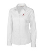 Alabama Crimson Tide Cutter & Buck Epic Easy Care Fine Twill Womens Long Sleeve Dress Shirt White Mannequin