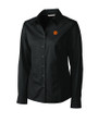 Clemson Tigers Cutter & Buck Epic Easy Care Fine Twill Womens Long Sleeve Dress Shirt Black Mannequin