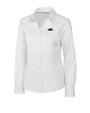 Arkansas Razorbacks Cutter & Buck Epic Easy Care Fine Twill Womens Long Sleeve Dress Shirt White Mannequin