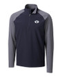 Brigham Young Cougars Cutter & Buck Response Lightweight Hybrid Quarter Zip Mens Pullover Windbreaker Liberty Navy Mannequin